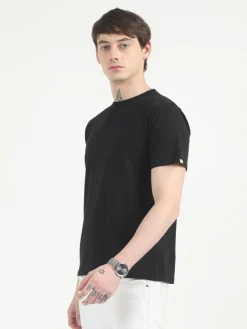 Caslay Organic Crew Neck T-shirt Black.1