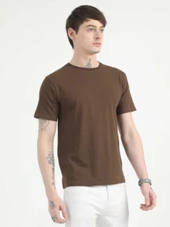 Caslay Organic Crew Neck T-shirt Chocolate.2