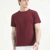 Caslay Organic Crew Neck T-shirt Maroon