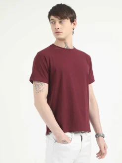 Caslay Organic Crew Neck T-shirt Maroon 8 Caslay Organic Crew Neck T-shirt Maroon.2