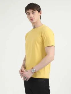 Caslay Organic Crew Neck T-shirt Mustard.1