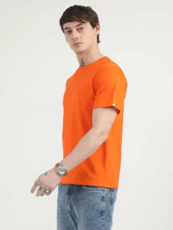 Caslay Organic Crew Neck T-shirt Orange 8 Caslay Organic Crew Neck T-shirt Orange.1