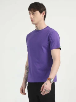 Caslay Organic Crew Neck T-shirt Prism Violet.1