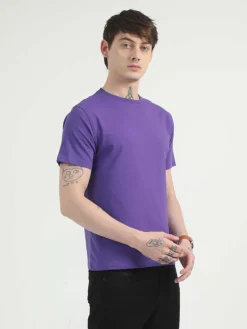 Caslay Organic Crew Neck T-shirt Prism Violet.2