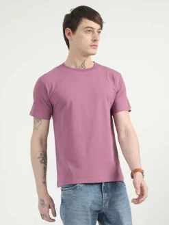 Caslay Organic Crew Neck T-shirt Purple.2
