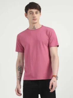 Caslay Organic Crew Neck T-shirt Red Violet