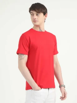 Caslay Organic Crew Neck T-shirt Red.2