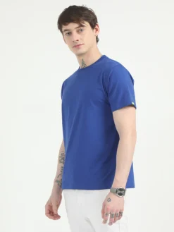 Caslay Organic Crew Neck T-shirt Royal Blue.1