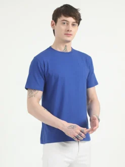 Caslay Organic Crew Neck T-shirt Royal Blue.2