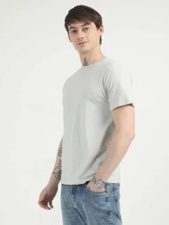 Caslay Organic Crew Neck T-shirt Stom Grey