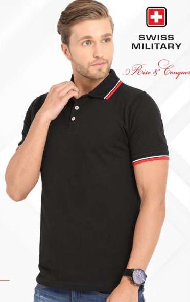 Swiss Military Polo T-Shirt Black