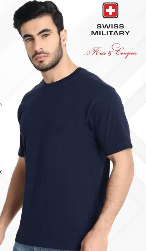 Swiss Military Round Neck T-Shirt Navy Blue