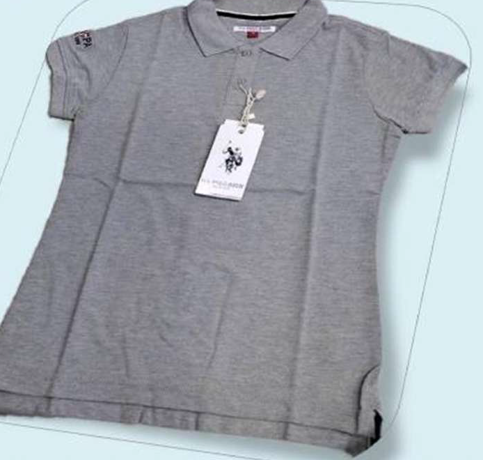 USPA Polo Neck T-shirt Grey Female