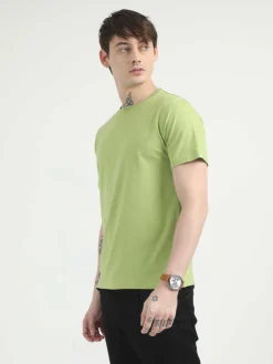 Caslay Organic Crew Neck T-shirt Olive Green.1