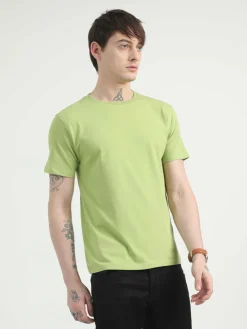 Caslay Organic Crew Neck T-shirt Olive Green.2
