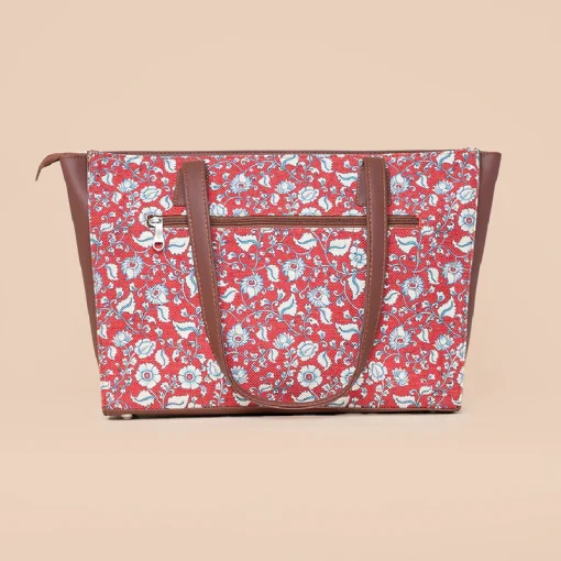Chittoor Red Kalamkari Office Tote Bag 5 Chittoor Red Kalamkari Office Tote Bag