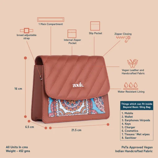 Multicolour Mandala Print Beyond Basic Sling Bag 4 Multicolour Mandala Print Beyond Basic Sling Bag