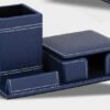 Pen Stand with Desk Organiser Pu Leather Finish OG 6 Blue