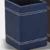 Pen Stand with Pu Leather Finish Blue 1 Pen Stand with Pu Leather Finish Blue