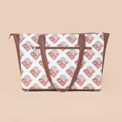Seashell Motif White Office Tote Bag