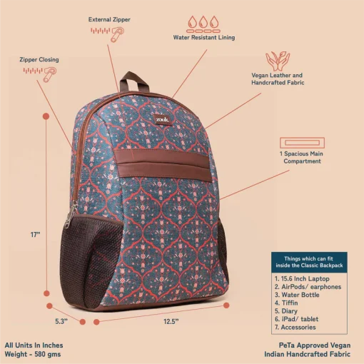 Sheesh Mahal Jaali Motif Classic Backpack