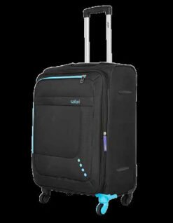 Safari Star Black Trolley Bag with Anti Theft Zipper