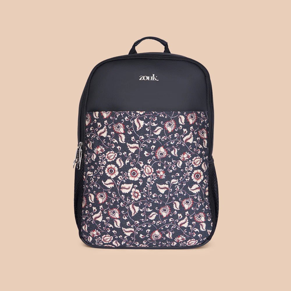 Chittoora Blue Kalamkari Statement Backpack 3 Chittoora Blue Kalamkari Statement Backpack