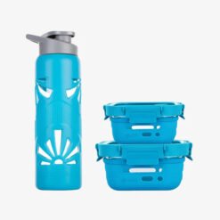 Glasafe Desk Munch Office Combo Set of 3 (Tiffin: 320mlx1 + 520mlx1 + Bottle: 750ml)