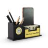 Personalised Black with Printed Name Plate with Calendar Mobile stand Pen Stand and Clock 4c238279 e5f8 47f6 a64c a4574a884f26