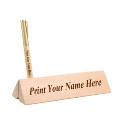Personalised Wooden Desk Name Plate with Pen holder