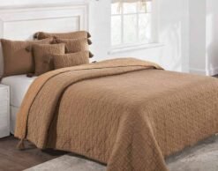 Pluchi Decor & Bedding Diamond Linked PLBCDL46 Deep Oat & Catawood Stone