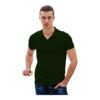 Ruffty Solid Collar T shirt Bottle Green