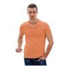 Ruffty Solid Collar T shirt Peach