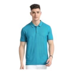 SKECHERS TURKISH BLUE POLO WITH WHITE AND NAVY BLUE TIPPING