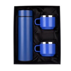 Trillion (Satin) Blue Temperature Bottle With 2 Steel Cups EK37334