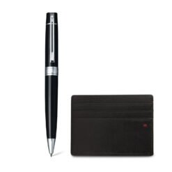 Sheaffer Gift Set 300 G9312 Glossy Black With Chrome Plated Trims Bp With Cch