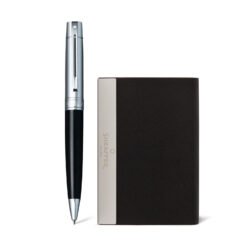 Sheaffer Gift Set 300 G9314 Glossy Black Barrel Chrome Cap With Chrome Plated Trims Bp With Bch