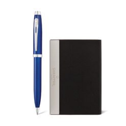 Sheaffer Gift Set 100 G9339 Glossy Blue Lacquer With Chrome Plate Trim Bp With Bch