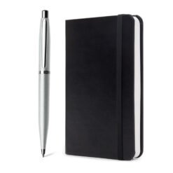 Sheaffer Gift Set Vfm G9400 Strobe Silver With Chrome Plated Trims Bp With Small Notebook