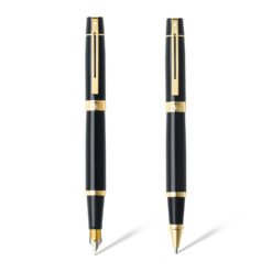 Sheaffer Gift Set 300 E9325 Glossy Black With Gold Tone Trim Fp Medium And Rb
