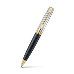 Sheaffer Pen 300 E9347 Engraved Matt Black Barrel And Shiny Chrome Cap With Pvd Gold Trims Bp