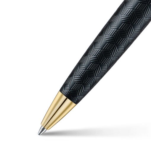 Sheaffer Pen 300 E9347 Engraved Matt Black Barrel And Shiny Chrome Cap With Pvd Gold Trims Bp - Image 3