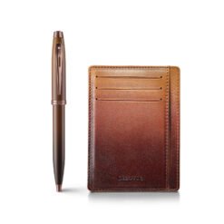 Sheaffer Gift Set 100 G9374 Coffee Edition Matt Brown With Regal Brown Pvd Trims Bp With Coffee Cch