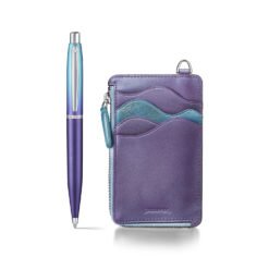 Sheaffer Gift Set Expressions Vfm E9430 Gradient Blue With Chrome Trims Bp With Metallic Purple L Zip
